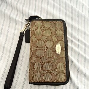 Coach Brown Wristlet Wallet
